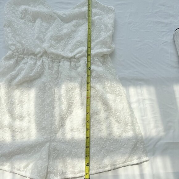 Ali & Jay Romper Lace Short White Boho Festival Bridesmaid Party Lined Medium - Picture 14 of 16